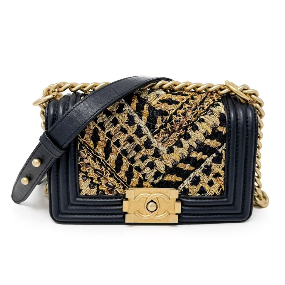 Chanel Small Tweed Chevron Boy Chanel Bag